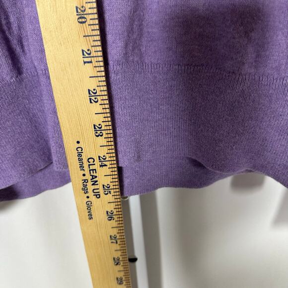 Banana Republic Cotton‎ Cashmere V-Neck Sweater Mens Medium SOFT Classic Purple - Picture 9 of 9